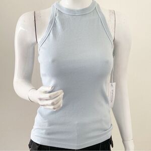 Stateside Baby Blue Ribbed Fitted Racerback Tank Top Anthropology Shopbop
